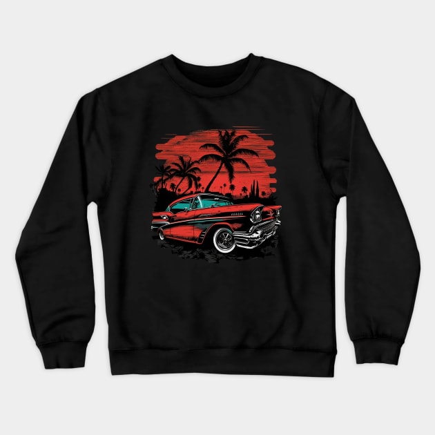 Retro Art Car Crewneck Sweatshirt by Mind Tribe